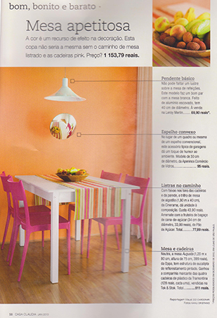 Anuncio na revista Casa Claudia
