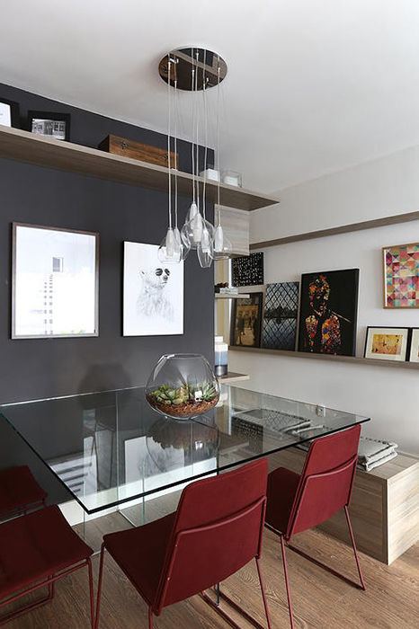 tampo de vidro para mesa de jantar em um ambiente moderno