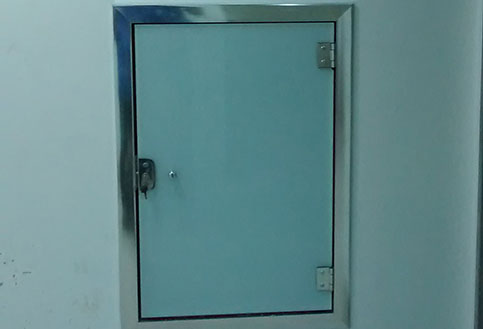 porta de vidro jateado para hidrante
