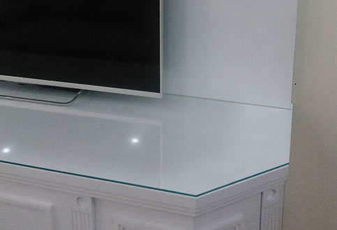 tampo de vidro para bancada de televisão